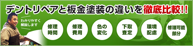 デントリペアと板金塗装の違いを徹底比較